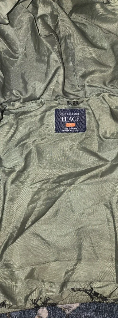The Children's Place Olive Green Puffer Jacket with Hood